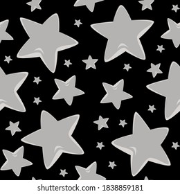 Stars Into Space Black Background Seamless Stock Illustration ...