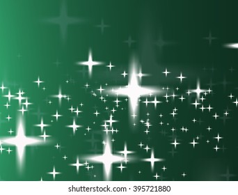 Stars Night Sky Green Abstract Background Stock Illustration 395721880