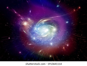 Étoiles d'une planète et d'une galaxie dans un espace libre Éléments de cette image meublée par la NASA. Rendu 3D