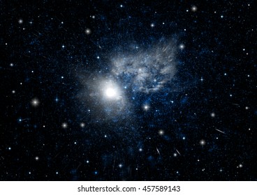 Stars of a planet and galaxy in a free space. "Elements of this image furnished by NASA". - Shutterstock ID 457589143