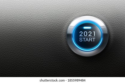 Start Button Year 2021 - 3D Illustration