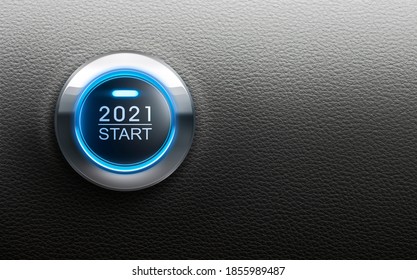Start button Year 2021 - 3D illustration