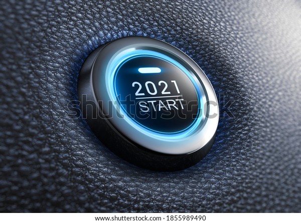 Start button Year 2021\
- 3D illustration