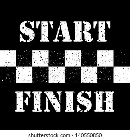 Start Finish Line On Grunge Stock Illustration 140550850 