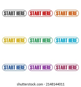 Start Here Button Icon Color Set