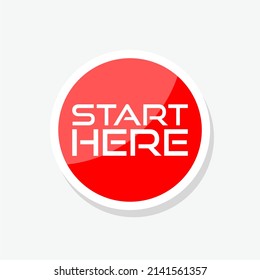 Start Here Button For Web Site Sticker Icon