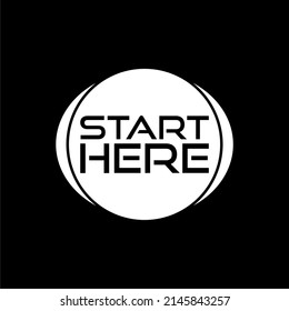 Start Here Icon Isolated On Dark Background