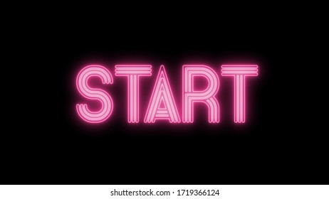 Start message. Vintage text. Neon effect opening clip.
