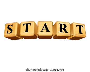 Start Text 3d Golden Cubes Black Stock Illustration 190142993 ...