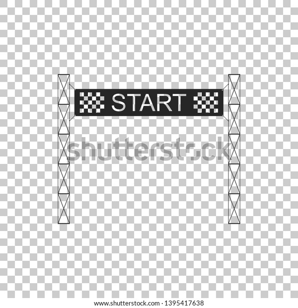 Starting line icon isolated on transparent\
background. Start symbol. Flat\
design