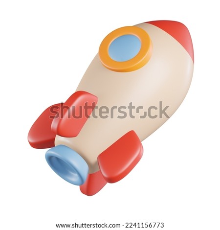 Startup Rocket launch 3D Icon