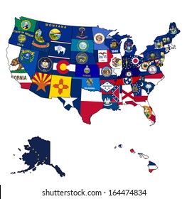 74,014 Usa map state flags Images, Stock Photos & Vectors | Shutterstock