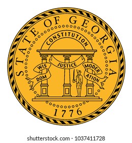 State Seal Georgia On White Background Stock Illustration 1037411728 ...