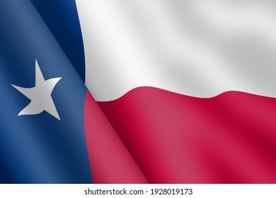 State Of Texas Flag 3d Illustration Wind Ripple