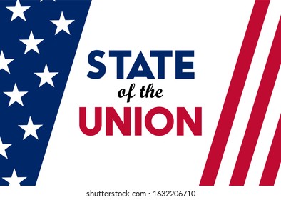 State Of The Union In United States. Annual Message Deliver By The President Of The US To A Joint Session Of The US Congress Each Calendar Year. 