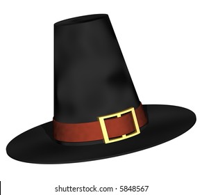 Stately Thanksgiving Pilgrim Hat Isolated On White