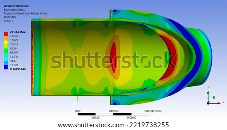 Static Structural analysis test result of bifurcation in hydropower project done by mechanical engineer in Finite Element Analysis (FEA) software showing total deformation and stress across structure.