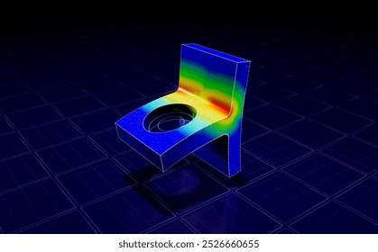 Static Structural simulation of 3D rendering T shaped subjected to drag force. Nonlinear analysis done by mechanical engineer showing total deformation and stress distribution.	