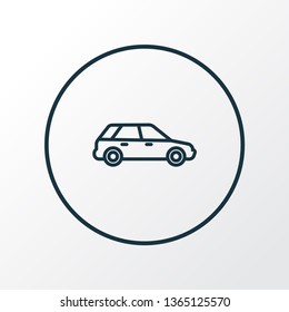 Station Wagon Icon Line Symbol. Premium Quality Isolated Hatchback Element In Trendy Style.