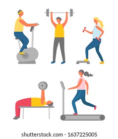 Sportsmen Pumping Iron Gym Workout Exercise Stock Vector (Royalty Free ...