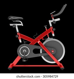 Stationary Bike Isolated On Black Background