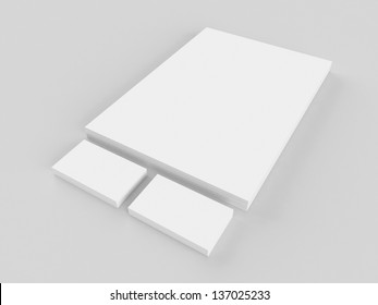 Stationary Blank Mockup, Letterhead And Business Cards