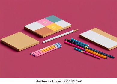 Stationary Set Mockup Background Image Template 