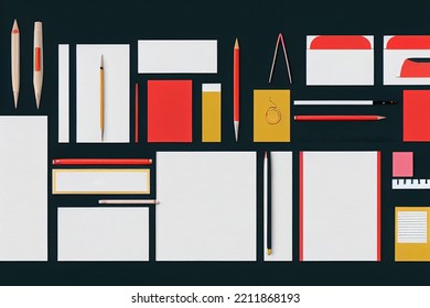 Stationary Set Mockup Background Image Template 