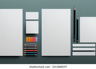 Stationary Set Mockup Background Image Template 