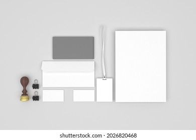 Stationary With White Background 3D Rendering