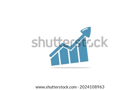 Statistics Arrow With a graph, Blue Arrow Increase, statistics up icon Illustration image, Grow Stat Illustrations, Growth graph, Statistics Icon, Financial stat arrow go up