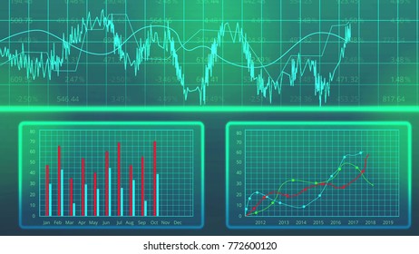 Statistics data chart shows yearly production output, economic development plan
