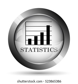Statistics icon. Statistics website button on white background.