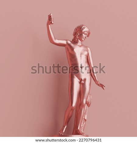 Statue of Hermaphroditus, 3d rendering from a public domain ancient sculpture. Ancient gender neutral mythic symbol