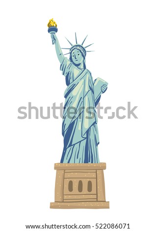 Statue Liberty Cartoon Illustration Stock Illustration 522086071