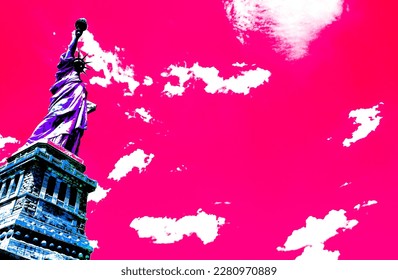 statue of liberty in the clouds