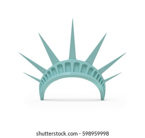 Statue Of Liberty Crown, 3d Rendered On White Background