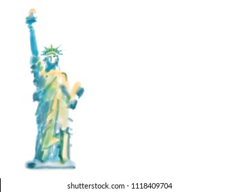 Statue Of Liberty Watercolor Stock Illustrations, Images & Vectors | Shutterstock