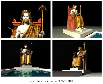 Statue Of Zeus At Olympia. 3D Reconstructions