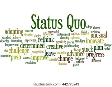 Status Quo, Word Cloud Concept On White Background.