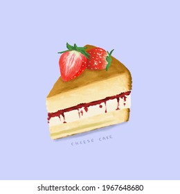 Stawberry Jam Cheese Cake _ Puple Bg