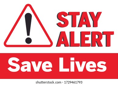 Stay Alert Save Lives Message After Stock Illustration 1729461793 ...