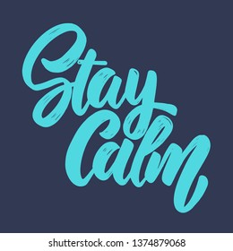 Stay Calm Lettering Phrase Postcard Banner Stock Illustration 1374879068