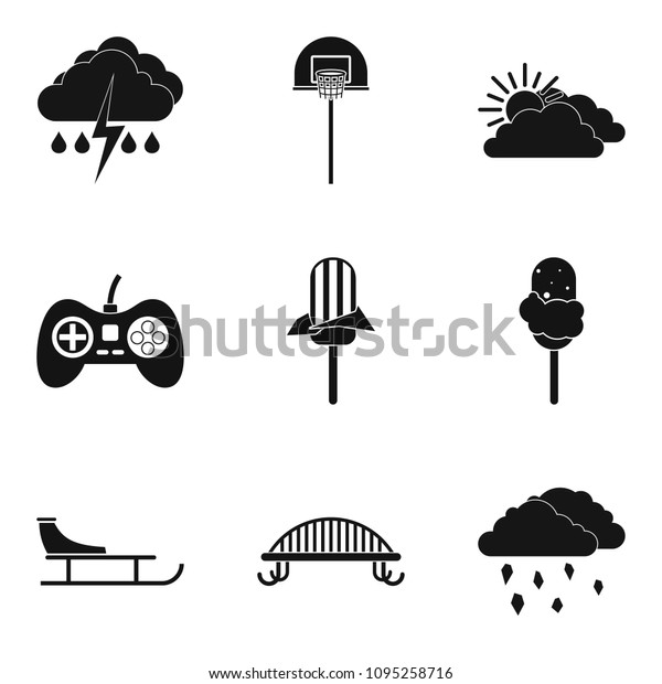 Stay home icons set. Simple set of 9\
stay home icons for web isolated on white\
background