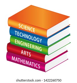 STEAM Education Subjects. Stack Of Books. Education Icon.
