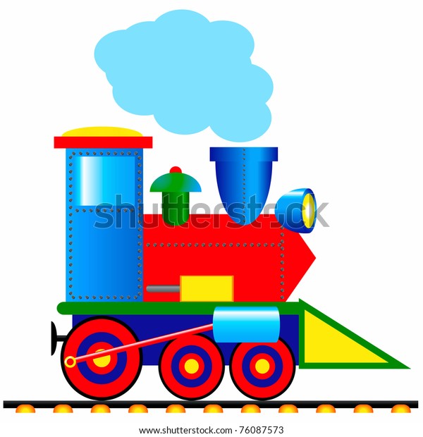 Steam Locomotive On White Background Stock Illustration 76087573 ...