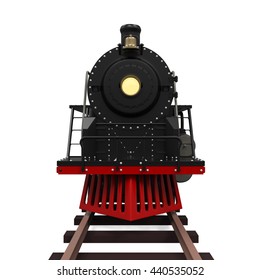 Steam Locomotive Train. 3D Rendering