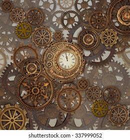 Steam Punk Gold Abstract Background