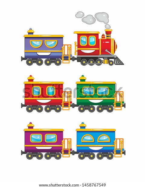 steam train, children\'s\
train with cars