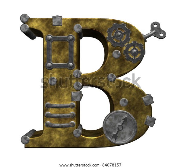 Steampunk Letter B On White Background Stock Illustration 84078157 ...